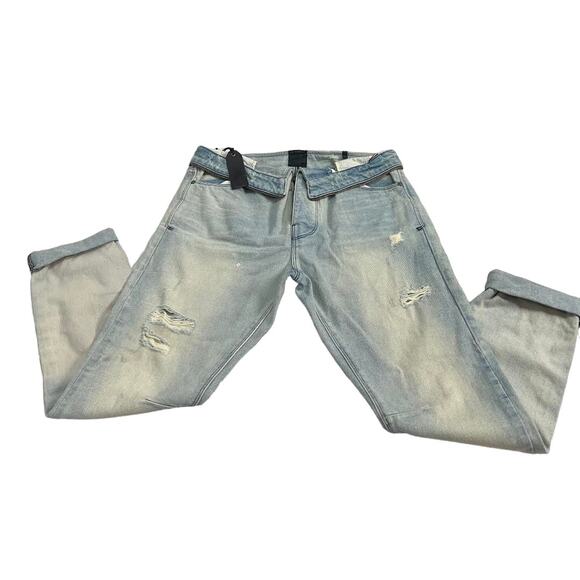 NEW ! RTA CHAPLIN WASHED TORN ZIP AROUND JEAN SIZE-27 - Picture 8 of 15